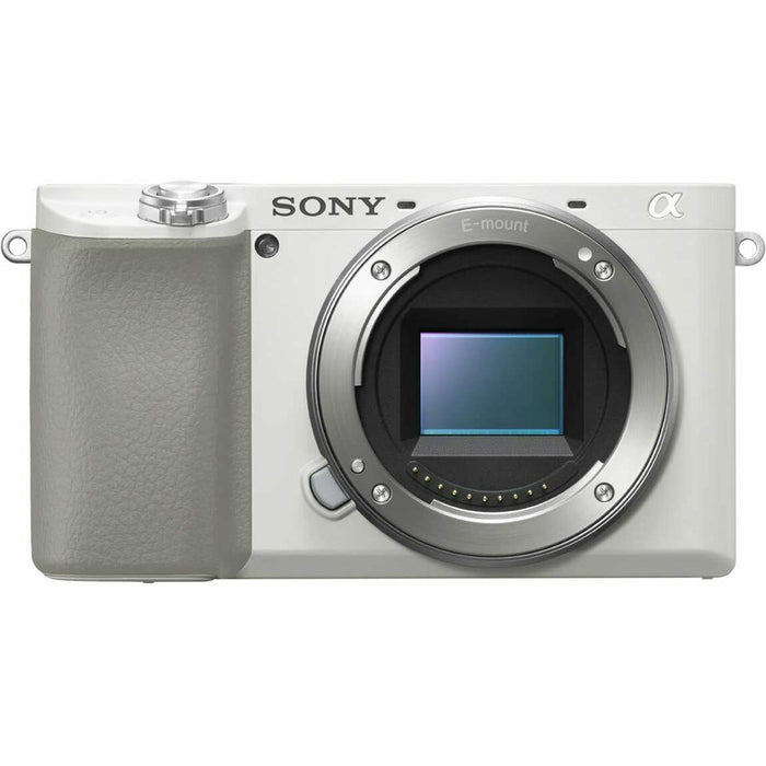 Sony A6100 Mirrorless Camera with E PZ 16-50mm f/3.5-5.6 OSS White, E 55-210mm f/4.5-6.3 OSS + 64Gb Memory Card + Professional Accessory Bundle - NJ Accessory/Buy Direct & Save