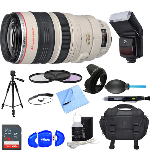 Canon EF 100-400mm f/4.5-5.6L IS USM Lens with 64GB Additional Accessories