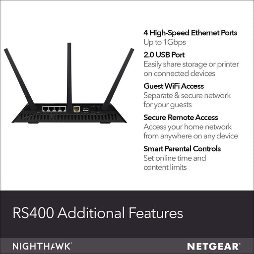 Netgear Nighthawk RS400 Wireless Router - 2.4 GHz / 5 GHz