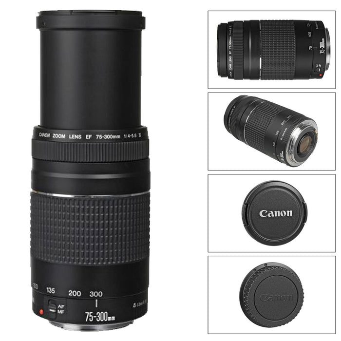 Canon Zoom Telephoto EF 75-300mm f/4.0-5.6 III Lens for T3 T3i T5 T5i 60D 70D Kit