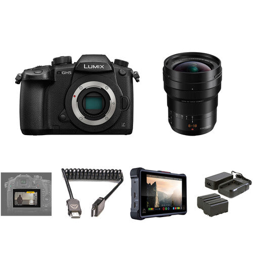 Panasonic Lumix DC-GH5 Mirrorless Micro Four Thirds Digital Camera with 8-18mm Lens and Pro HDR Kit