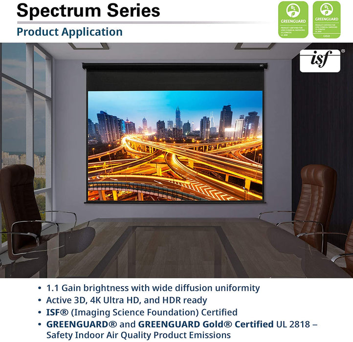 Elite Screens Spectrum Electric Motorized Projector Screen with Multi Aspect Ratio Function Max Size 125-inch