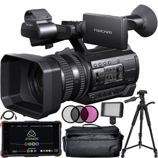 Sony HXR-NX100E/NX200 NXCAM AVCHD Camcorder PAL with Atomos Ninja Flame 7&quot; Accessory Bundle