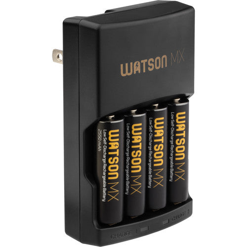 Watson MX 4-Hour Rapid Charger and 4 MX AA NiMH Batteries