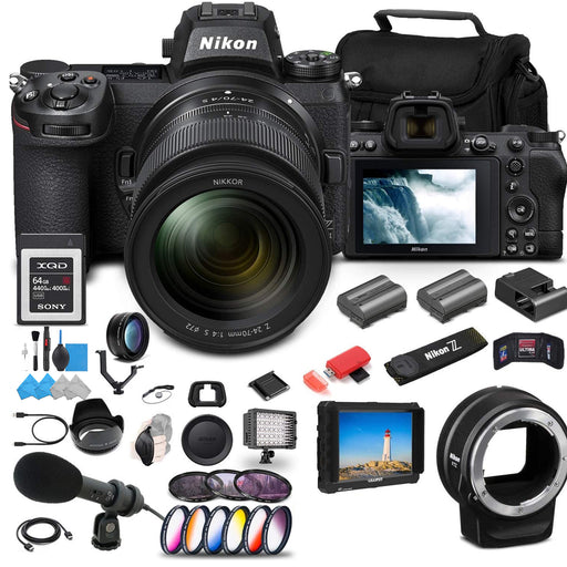 Nikon Z 6II Mirrorless Digital Camera 24.5MP with 24-70mm f/4 Lens &amp; 64GB XQD Card Bundle