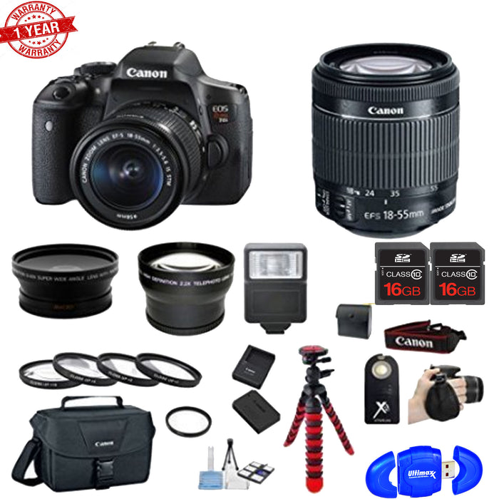 Canon EOS Rebel T6i/800D DSLR Camera with 18-55mm |Telephoto &amp; Wideangle Lenses| Filters| Flash| Tripod| 32GB MC| Cleaning Kit &amp; More