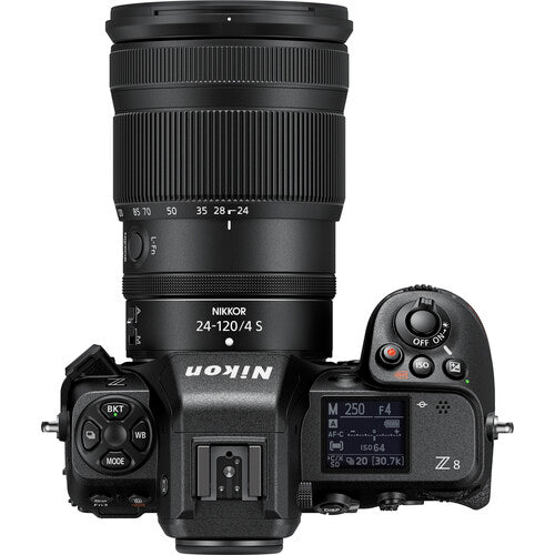 Nikon Z8 Mirrorless Camera with 24-120mm f/4 Lens Top View