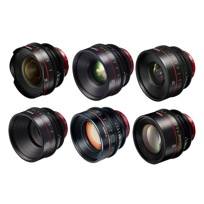 Canon EF Cinema 6 Prime Lens Kit CN-E14, 24, 35, 50, 85, 135mm Cine Lens