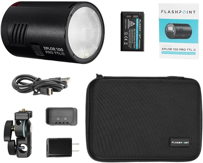 Canon EOS R3 Mirrorless Camera & Flashpoint XPLOR 100 Pro, Mono light- Portable Light Bundle