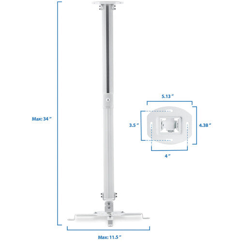 NJA Universal Projector Ceiling Mount (White)