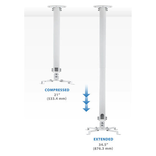 NJA Universal Projector Ceiling Mount (White)