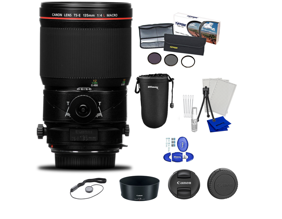 Canon TS-E 135mm f/4L Macro Tilt-Shift Lens+Filter Kit+More