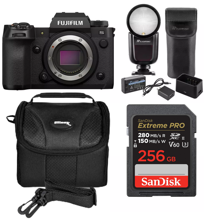 Fujifilm X-H2S Mirrorless Camera Bundle with SanDisk 256GB Extreme PRO + Li-Ion Battery + AC Power Adapter (AC-5VJ)  + More