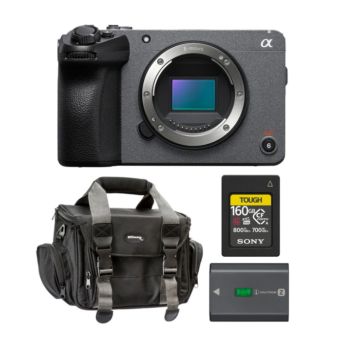 Sony Cinema Line FX30 Super 35 Camera (Body Only) with Memory Card, Rechargeable Batteries Bundle