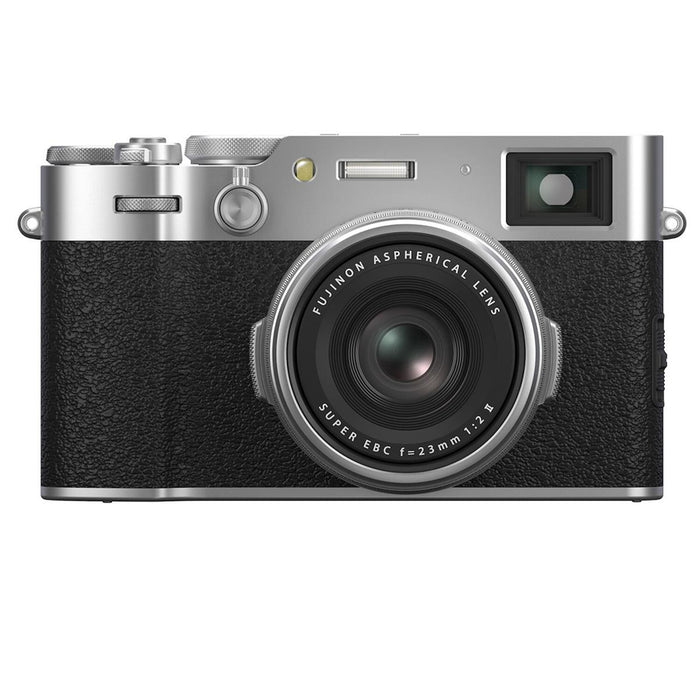 FUJIFILM X100VI Digital Camera (Silver/Black) with Sandisk 128GB Memory Card | Carrying Case | 2x Spare Batteries &amp; AC/DC Charger Bundle