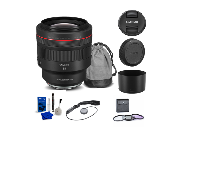 Canon RF 85mm f/1.2L USM DS Lens + Filter Kit + Cap Keeper + More