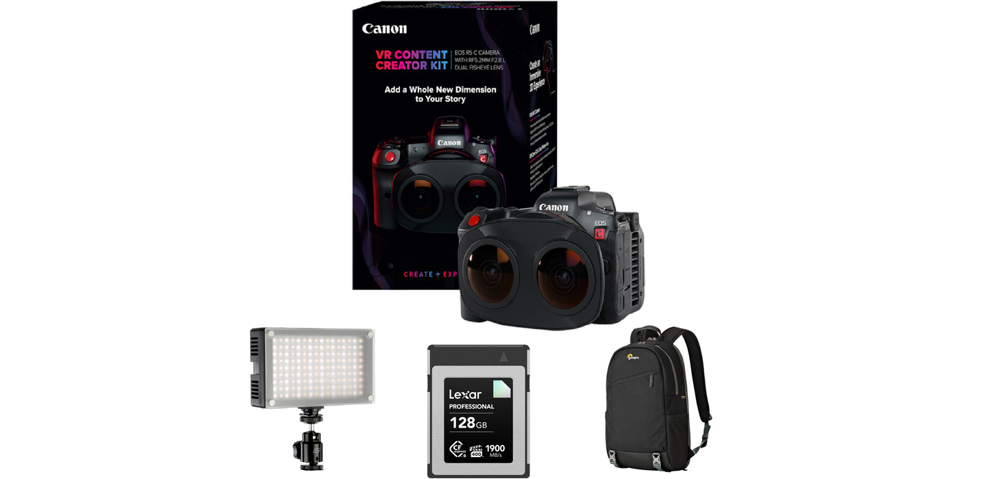 Canon EOS R5 C VR Creator Kit with RF 5.2mm f/2.8 Dual Fisheye Lens - NJ Accessory/Buy Direct & Save