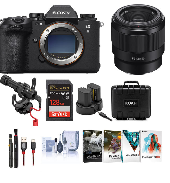 Sony Alpha a9 III Mirrorless Camera Full Frame Mirrorless Camera with Sony FE 50mm f/1.8 Lens Bundle - NJ Accessory/Buy Direct & Save