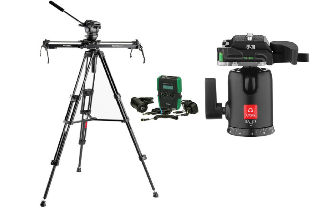 Acebil Travigo 600 Pro Slider Kit with I-705DX Dual Tripod System, SE600 & HDN-DC Drive + Single Lever Ball Head