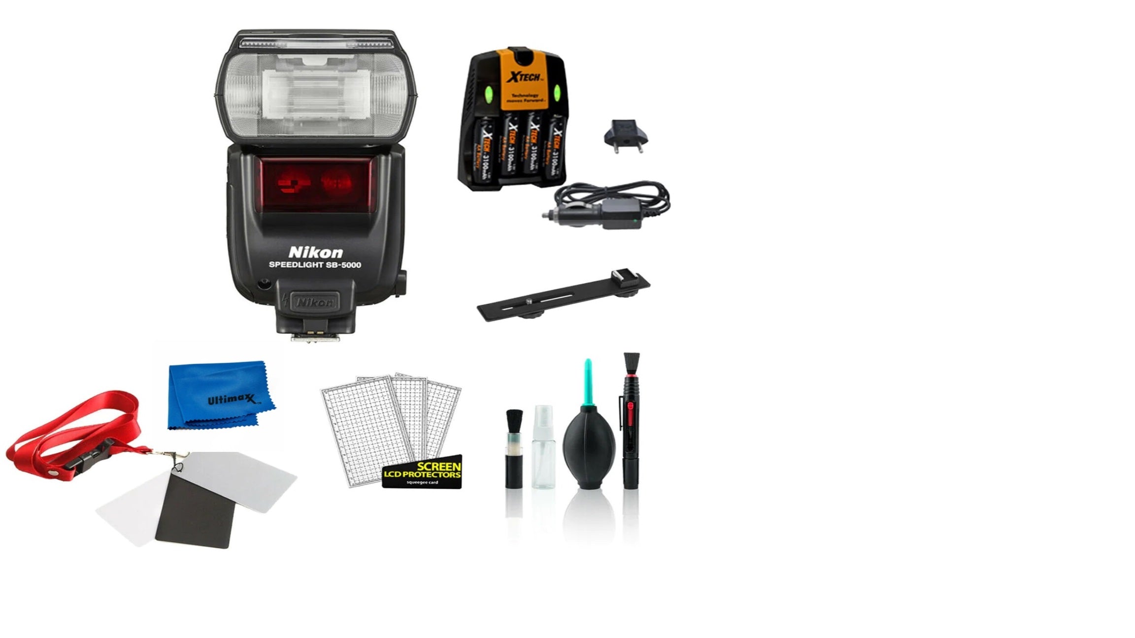Nikon SB-5000 AF Speedlight AF Flash Sling Backpack + Diffusers + Tripod +  Batteries & Charger + Kit