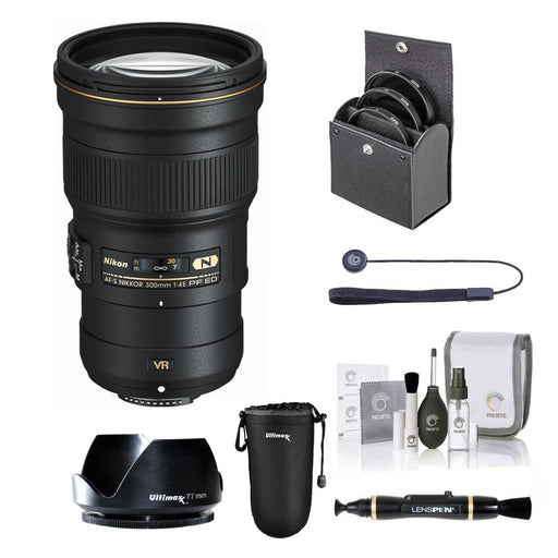 Nikon 300mm f/4E PF ED AF-S NIKKOR VR Lens with 77mm Tulip Flower Lens Hood + Accesssories - NJ Accessory/Buy Direct & Save