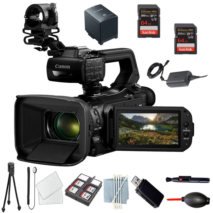 Canon XA75 UHD 4K30 Camcorder with Starter Kit and 2 64GB Memory Cards