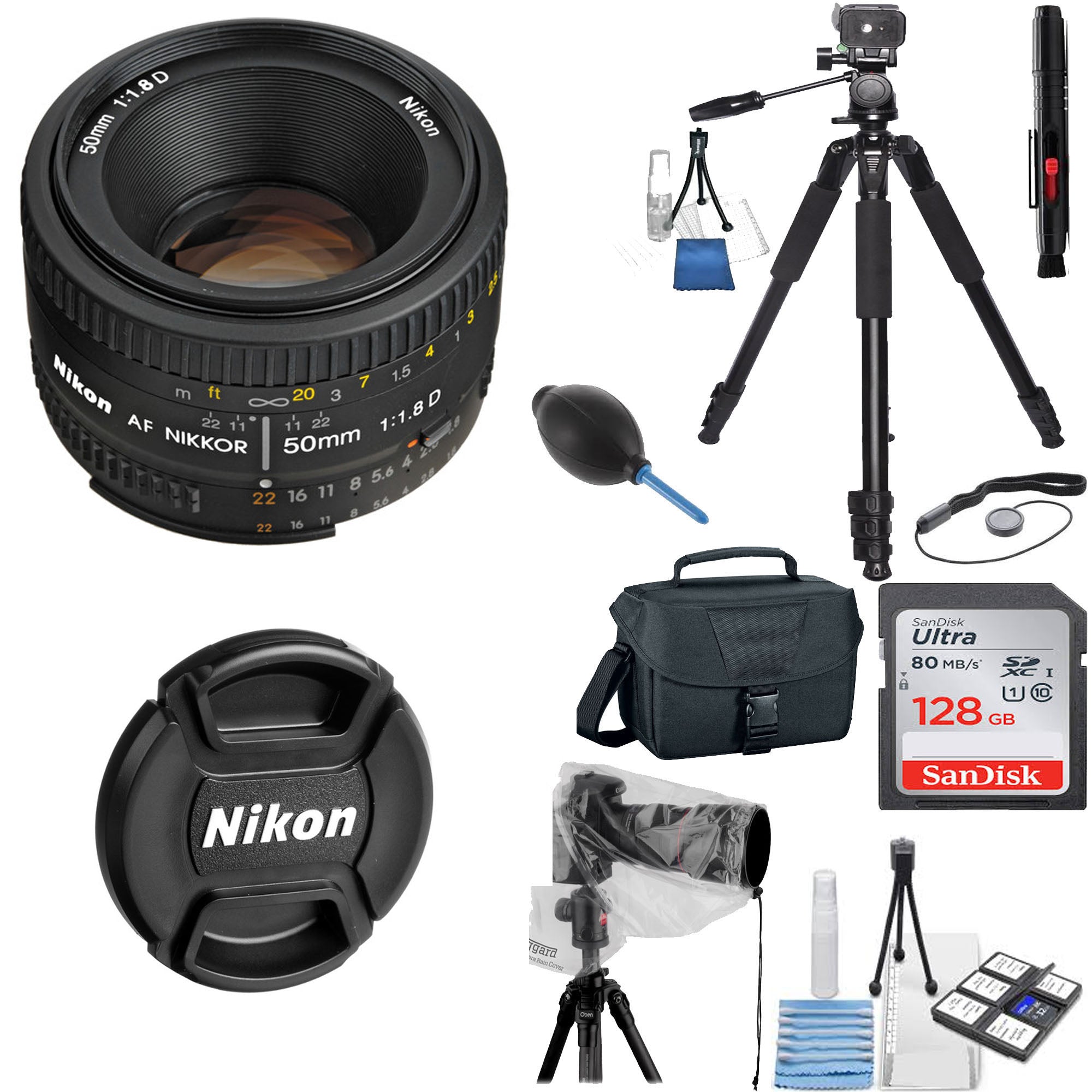 Nikon AF NIKKOR 50mm f/1.8D Lens Rain Bundle | NJ Accessory/Buy