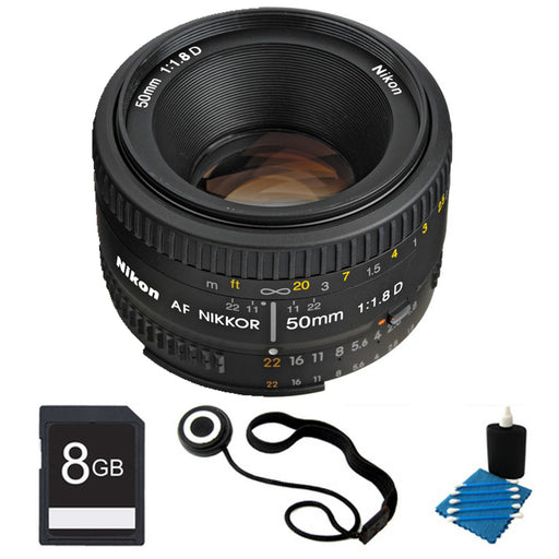 Nikon AF NIKKOR 50mm f/1.8D Lens Basic Bundle