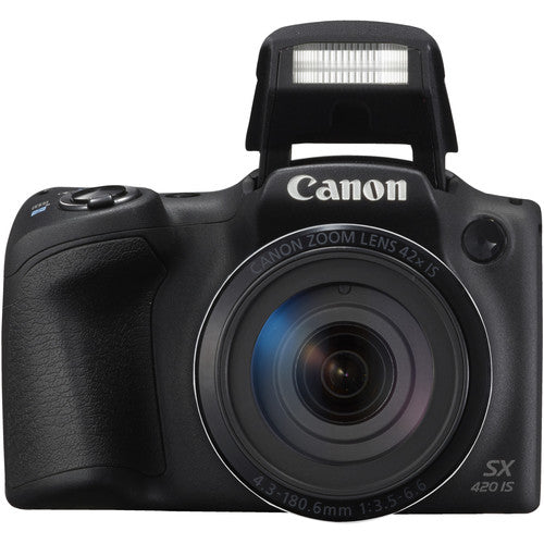 Canon PowerShot SX420 IS Digital Camera (Black) with Sandisk 32GB Memory Card Starter Package