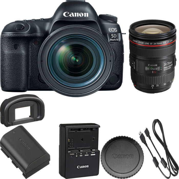 Canon EOS 5D Mark IV DSLR Camera with 24-70mm f/4L Lens USA