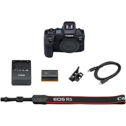 Canon EOS R5 Mirrorless Digital Camera with | Canon 50mm 1.8 STM | Canon 75-300 III - 64GB Premium Package