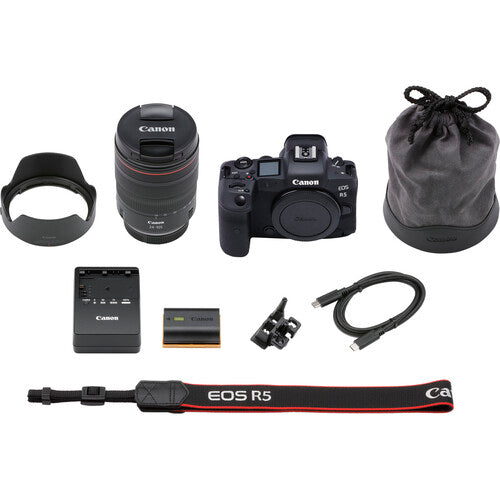 Canon EOS R5 Mirrorless Digital Camera with 24-105mm f/4L Lens Deluxe Bundle