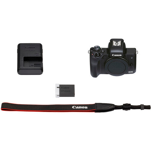 Canon EOS M50 Mark II Mirrorless Digital Camera (Body Only, Black) Starter Essential Bundle