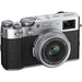 FUJIFILM X100V Digital Camera (Silver) with Godox TT350 Flash Deluxe Bundle