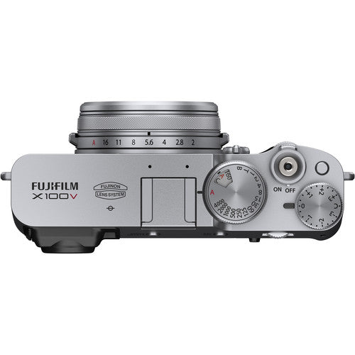 FUJIFILM X100V Digital Camera (Silver) with Sandisk 64GB Memory Card Essential Bundle