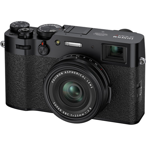 FUJIFILM X100V Digital Camera (Black) with Case | Sandisk 32GB Memory Card | 2x Spare Batteries &amp; AC/DC Charger Bundle