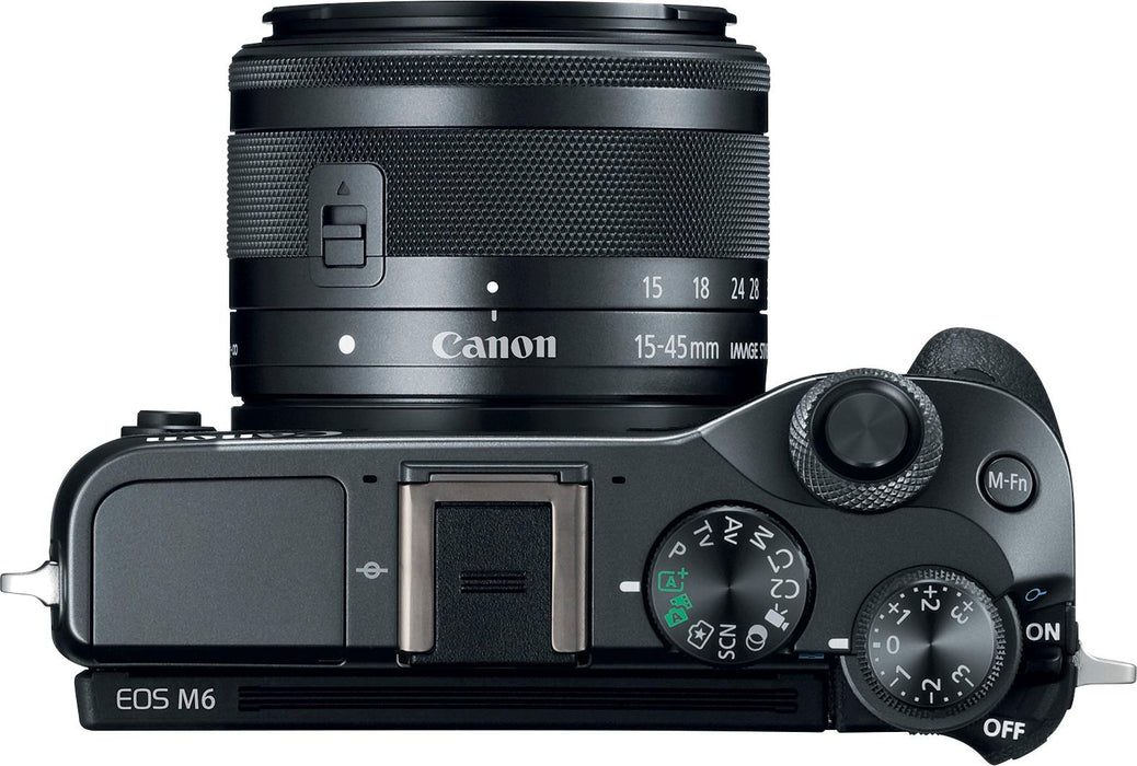 Canon EOS M6 Mark II Mirrorless Digital Camera with 15-45mm Lens | EVF-DC2 Viewfinder (Black) Mega Bundle