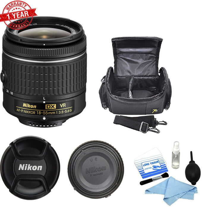 Nikon AF-P DX Nikkor 18-55mm F/3.5-5.6G ED VR W/ Cleaning Kit & Mini DSLR Bag
