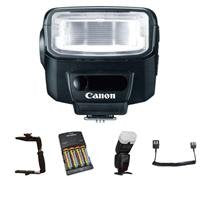 Canon Speedlite 270EXII Flash Deluxe Outfit - with 4 NiMH Batteries, Charger, STO-en Omni-Bounce, Flashpoint Quick Flip Flash Bracket, Off-Camera eTTL2 3'Coiled Cord EOS