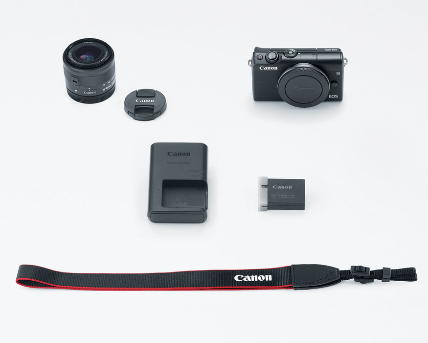 Canon EOS M100 Mirrorless Digital Camera with 15-45mm Lens (Black) and 32GB Accessory Kit