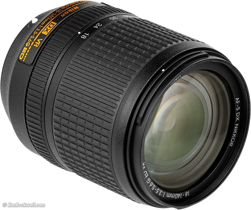 Nikon AF-S DX NIKKOR 18-140mm f/3.5-5.6G ED VR Lens with 3 Filters Hood Flash &amp; 2 Diffusers Kit (White Box)