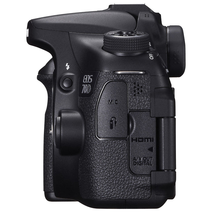 Canon EOS 70D/80D Digital SLR Camera with Dual Pixel CMOS AF Video W/ EFS 10-18 MM