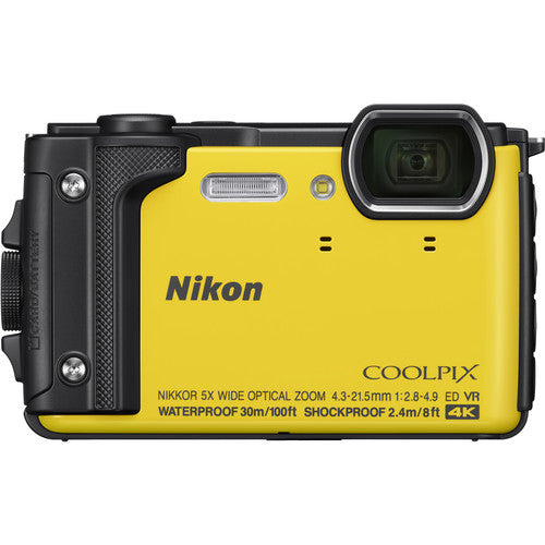Nikon COOLPIX W300 Digital Camera (Yellow/Mix Colors) with 2X 64GB Memory Cards Spare Battery LED Light Bundle