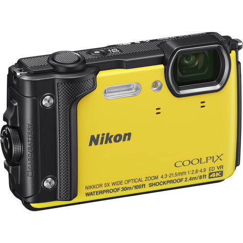 Nikon COOLPIX W300 Digital Camera (Yellow/Mix Colors) with 32GB Case Floating Grip Battery Cleaning Kit More