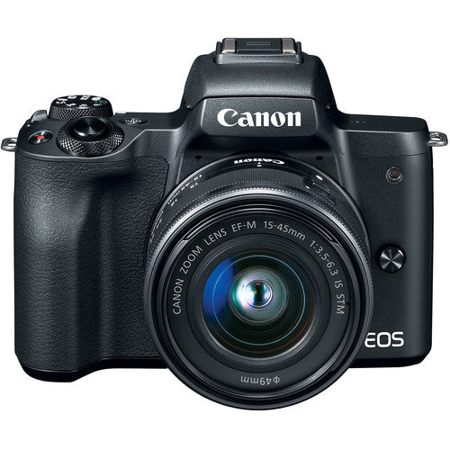 Canon EOS M50 Mirrorless Digital Camera with 15-45mm Lens (Black) Essential Package