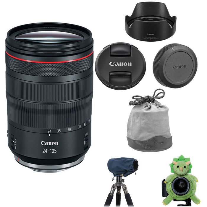 Canon RF 24-105mm f/4L IS USM Lens with Posing Equipment &amp; Rain Protection Kit
