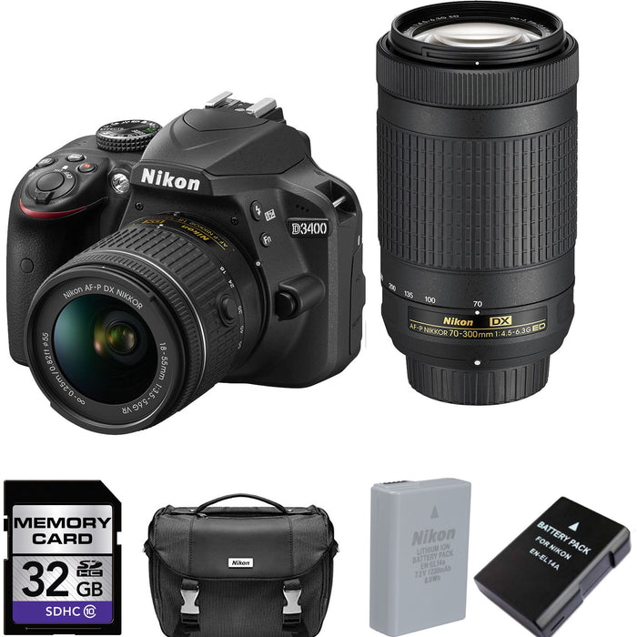 Nikon D3400/D3500 DSLR Camera with 18-55mm and 70-300mm Lenses