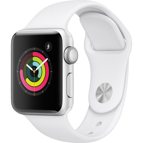 Apple Watch Series 3 38mm Smartwatch (GPS Only, Silver Aluminum Case, White Sport Band)