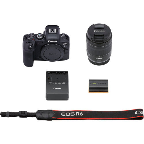 Canon EOS R6 Mirrorless Digital Camera with 24-105mm f/4-7.1 Lens &amp; Monitor | Headphones | Mic | 2 x 64GB Memory Card | Case| Tripod | More