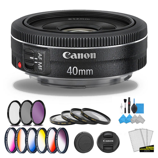 Canon 40mm f/2.8 EF STM Lens Color Filter Bundle